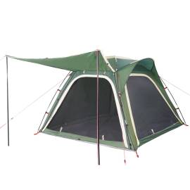 Cort de camping 4 persoane, verde, 240x221x160 cm, tafta 185t, 4 image
