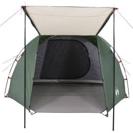 Cort de camping 4 persoane, verde, 420x260x153 cm, tafta 185t, 7 image