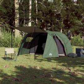 Cort de camping 4 persoane, verde, 420x260x153 cm, tafta 185t, 3 image