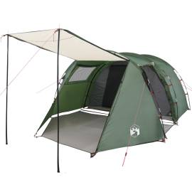 Cort de camping 4 persoane, verde, 420x260x153 cm, tafta 185t, 4 image