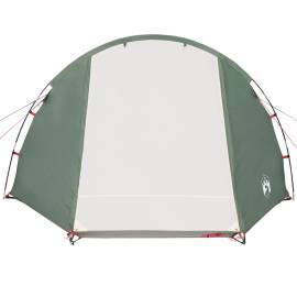 Cort de camping 4 persoane, verde, 420x260x153 cm, tafta 185t, 6 image