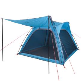 Cort de camping 4 persoane albastru, 240x221x160 cm, tafta 185t, 4 image
