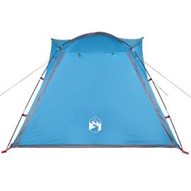 Cort de camping 4 persoane albastru, 240x221x160 cm, tafta 185t, 7 image