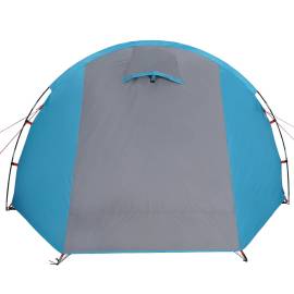 Cort de camping 4 persoane albastru, 420x260x153 cm, tafta 185t, 9 image
