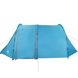 Cort de camping 4 persoane albastru, 420x260x153 cm, tafta 185t, 8 image