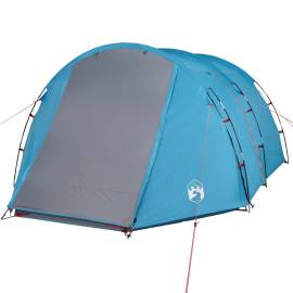 Cort de camping 4 persoane albastru, 420x260x153 cm, tafta 185t, 5 image