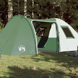 Cort de camping 6 persoane, verde, 466x342x200 cm, tafta 185t