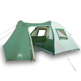 Cort de camping 6 persoane, verde, 466x342x200 cm, tafta 185t, 2 image