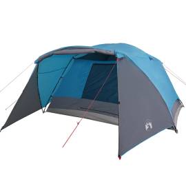 Cort de camping 6 persoane albastru, 412x370x190 cm, tafta 190t, 4 image