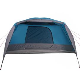 Cort de camping 6 persoane albastru, 412x370x190 cm, tafta 190t, 5 image