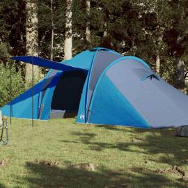 Cort de camping 6 persoane albastru, 576x238x193 cm, tafta 185t