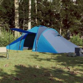 Cort de camping 6 persoane albastru, 576x238x193 cm, tafta 185t, 3 image