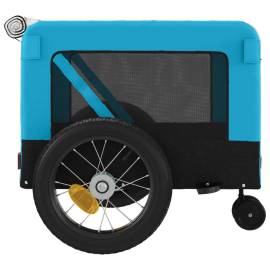 Remorcă bicicletă animale companie, albastru/negru, oxford/fier, 8 image
