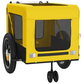 Remorcă bicicletă animale companie, galben/negru, oxford/fier, 6 image