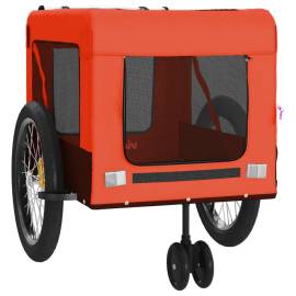 Remorcă bicicletă animale companie portocaliu/negru oxford/fier, 6 image