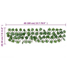 Spalier frunze struguri artificiale extensibil, verde 180x30 cm, 6 image