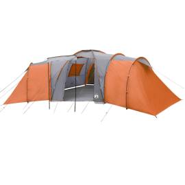 Cort camping 12 pers. gri/portocaliu 840x720x200 cm tafta 185t, 4 image