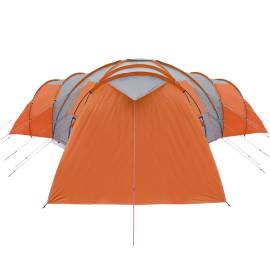 Cort camping 12 pers. gri/portocaliu 840x720x200 cm tafta 185t, 8 image