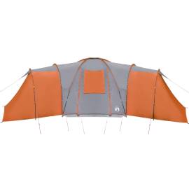 Cort camping 12 pers. gri/portocaliu 840x720x200 cm tafta 185t, 6 image
