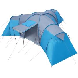 Cort camping 12 persoane, albastru, 840x720x200 cm, tafta 185t, 9 image