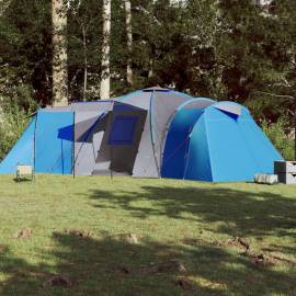Cort camping 12 persoane, albastru, 840x720x200 cm, tafta 185t, 3 image