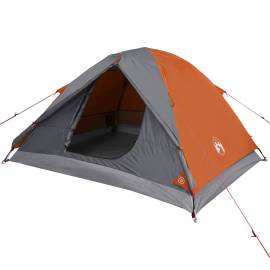 Cort camping 3 persoane gri/portocaliu 240x217x120cm tafta 190t, 4 image