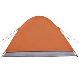 Cort camping 3 persoane gri/portocaliu 240x217x120cm tafta 190t, 10 image