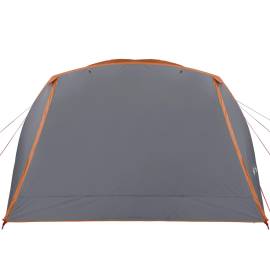 Cort camping 4 persoane gri/portocaliu 350x280x155cm tafta 190t, 6 image