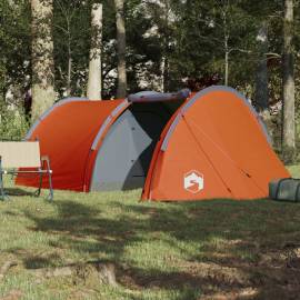 Cort camping 4 persoane gri/portocaliu 405x170x106cm tafta 185t, 3 image