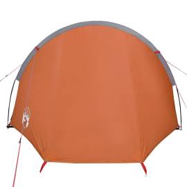 Cort camping 4 persoane gri/portocaliu 405x170x106cm tafta 185t, 6 image