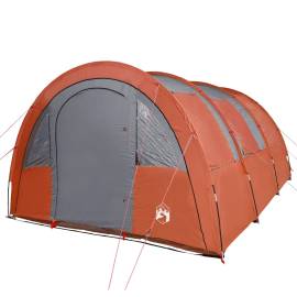Cort camping 4 persoane gri/portocaliu 483x340x193cm tafta 185t, 5 image