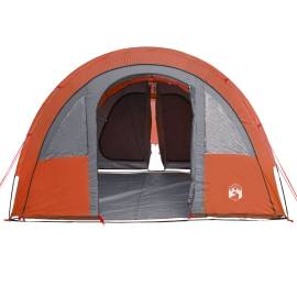Cort camping 4 persoane gri/portocaliu 483x340x193cm tafta 185t, 7 image