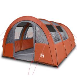Cort camping 4 persoane gri/portocaliu 483x340x193cm tafta 185t, 2 image