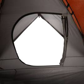 Cort camping 6 persoane gri/portocaliu 348x340x190cm tafta 190t, 11 image