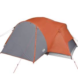 Cort camping 8 persoane gri/portocaliu 360x430x195cm tafta 190t, 6 image