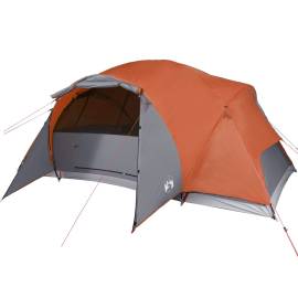 Cort camping 8 persoane gri/portocaliu 360x430x195cm tafta 190t, 4 image