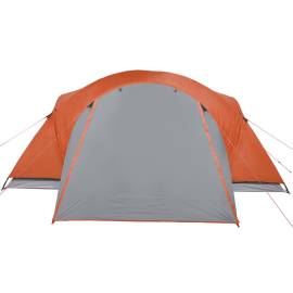 Cort camping 8 persoane gri/portocaliu 360x430x195cm tafta 190t, 7 image