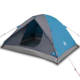 Cort de camping 3 persoane albastru, 240x217x120 cm, tafta 190t, 2 image