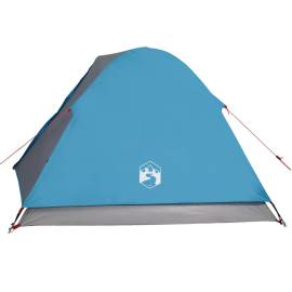 Cort de camping 3 persoane albastru, 240x217x120 cm, tafta 190t, 9 image