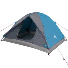 Cort de camping 3 persoane albastru, 240x217x120 cm, tafta 190t, 4 image