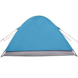 Cort de camping 3 persoane albastru, 240x217x120 cm, tafta 190t, 10 image