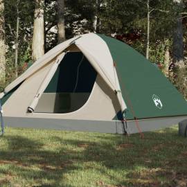 Cort de camping 3 persoane verde, 240x217x120 cm, tafta 190t
