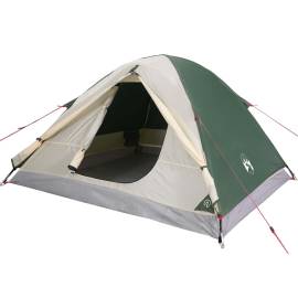 Cort de camping 3 persoane verde, 240x217x120 cm, tafta 190t, 4 image