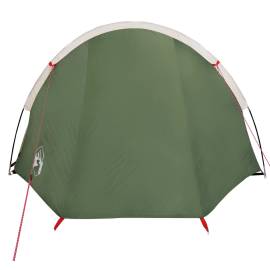 Cort de camping 4 persoane, verde, 405x170x106 cm, tafta 185t, 6 image