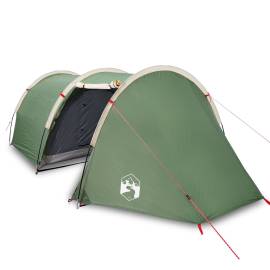 Cort de camping 4 persoane, verde, 405x170x106 cm, tafta 185t, 2 image