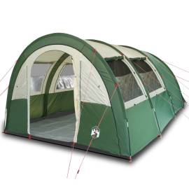 Cort de camping 4 persoane, verde, 483x340x193 cm, tafta 185t, 2 image