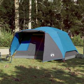 Cort de camping 4 persoane albastru, 350x280x155 cm, tafta 190t, 3 image