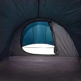 Cort de camping 4 persoane albastru, 405x170x106 cm, tafta 185t, 10 image