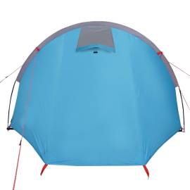 Cort de camping 4 persoane albastru, 405x170x106 cm, tafta 185t, 9 image