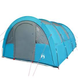 Cort de camping 4 persoane albastru, 483x340x193 cm, tafta 185t, 4 image